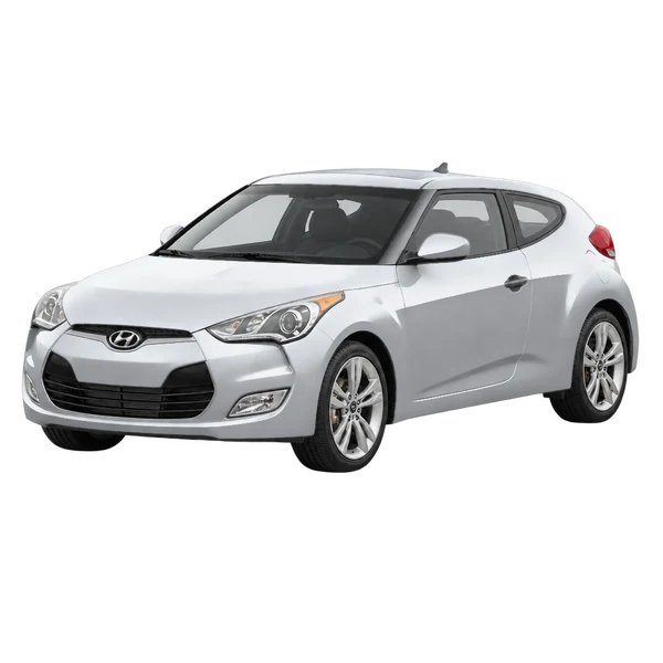Hyundai Veloster 2016 en plateado, vista frontal tres cuartos (hacia la izquierda)