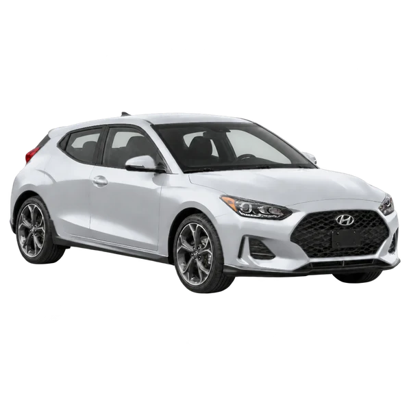 2021 Hyundai Veloster in Silber, Ansicht: Dreiviertelansicht vorne (nach rechts)