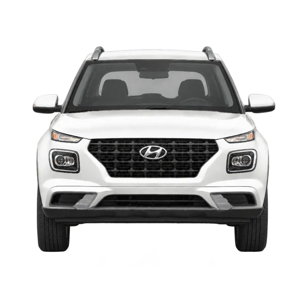 Hyundai Venue 2020 باللون أبيض، منظر أمامي