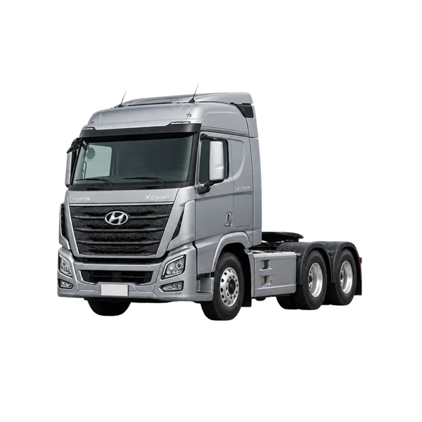2025 Hyundai Xcient in Silber, Ansicht: Dreiviertelansicht vorne (nach links gerichtet)