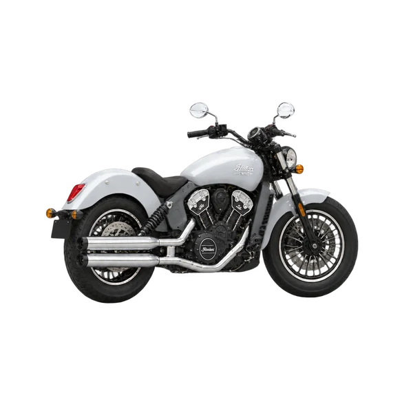 Indian Scout 2018 argent, vue trois-quarts arrière (orienté vers la gauche)