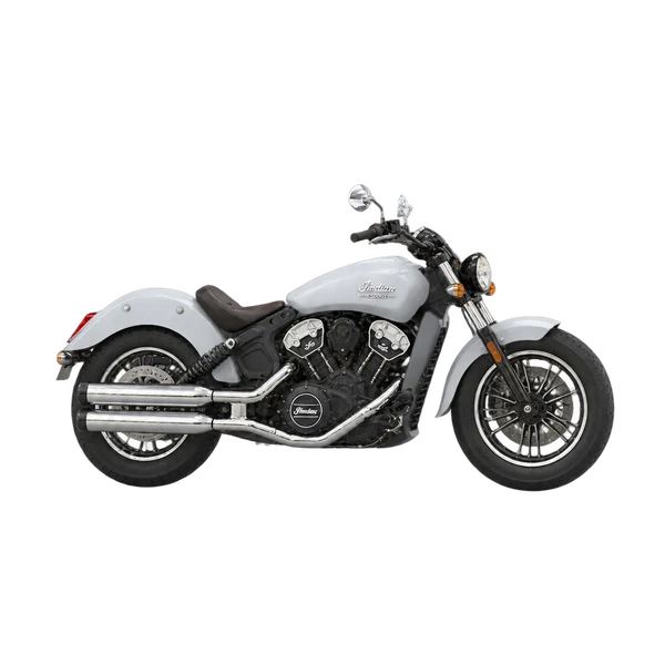 Indian Scout 2018 argent, vue côté (vers la gauche)