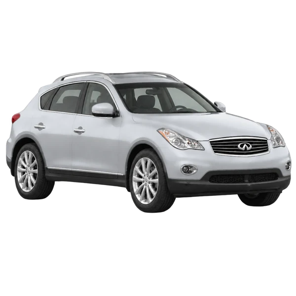 silver 2012 Infiniti EX35 front three-quarter (facing right) view