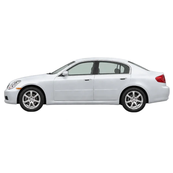 Infiniti G35 2003 argent, vue côté (vers la gauche)
