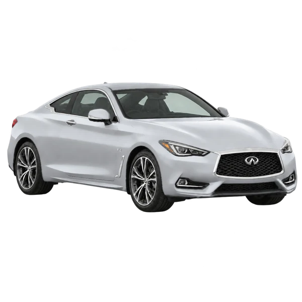 2021 Infiniti Q60 in Silber, Ansicht: Dreiviertelansicht vorne (nach rechts)