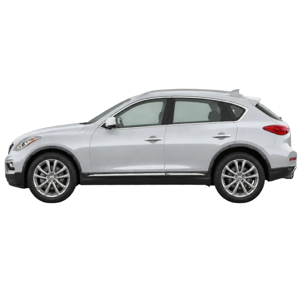 Infiniti QX50 2016 باللون فضي، منظر جانبي (متجه إلى اليسار)
