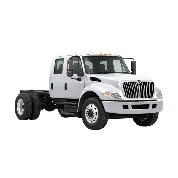 International 7600 2017 prata, vista três quartos dianteiro (voltado para a direita)