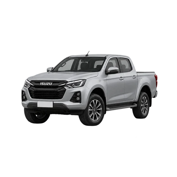 Isuzu BTF 2025 باللون فضي، منظر منظر أمامي بزاوية ثلاثة أرباع (متجه لليسار)