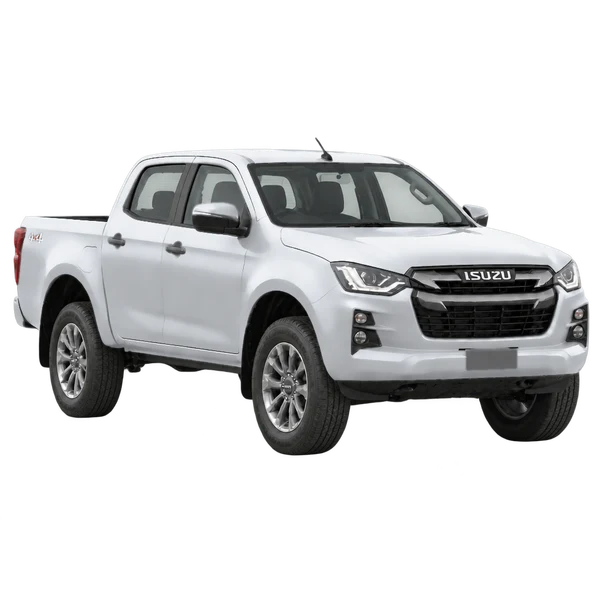 シルバーの2021 Isuzu D-Max（フロントスリークォーター（右向き）ビュー）