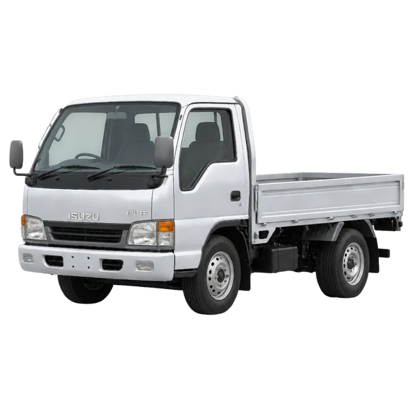 Isuzu Elf 1998 argent, vue trois-quarts avant (orienté vers la gauche)