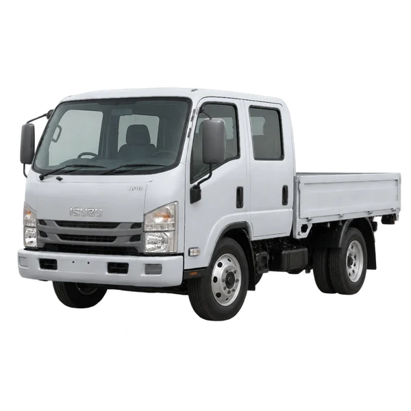 シルバーの2008 Isuzu NPR（フロントスリークォーター(左向き)ビュー）