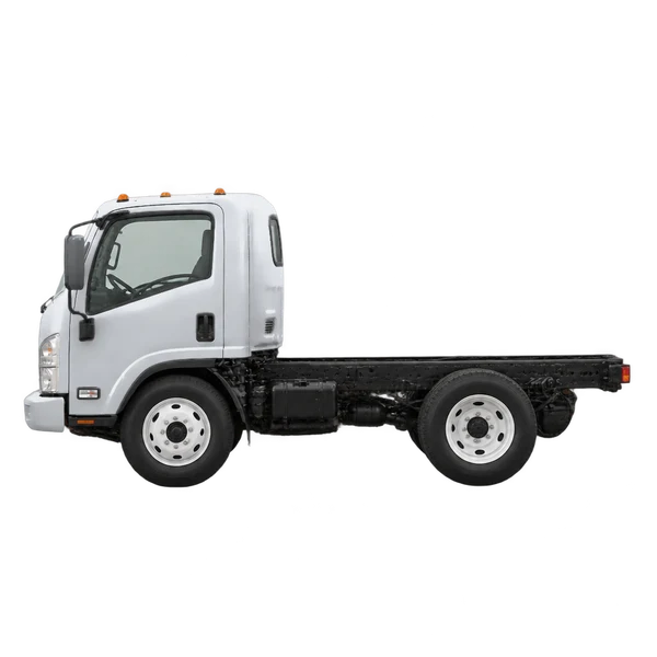 シルバーの2018 Isuzu NPR（側面（左向き）ビュー）