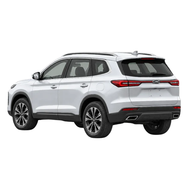 JAC 8 Pro 2025 باللون فضي، منظر ثلاثة أرباع خلفي (باتجاه اليسار)
