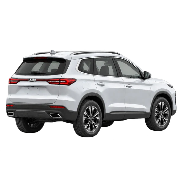 JAC 8 Pro 2025 باللون فضي، منظر منظر خلفي بزاوية ثلاثة أرباع (باتجاه اليمين)
