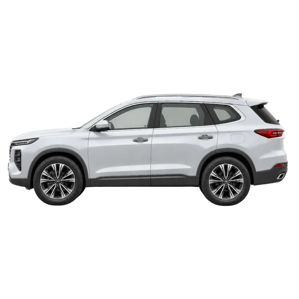 JAC 8 Pro 2025 باللون فضي، منظر جانبي (متجه إلى اليسار)
