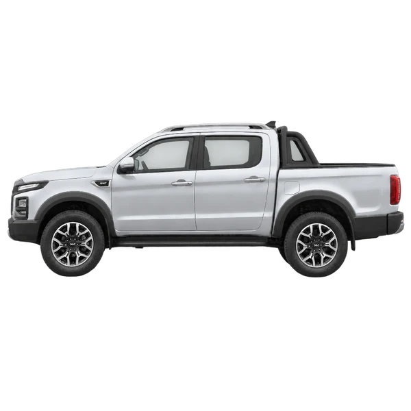 JAC T9 2024 باللون فضي، منظر جانبي (متجه إلى اليسار)