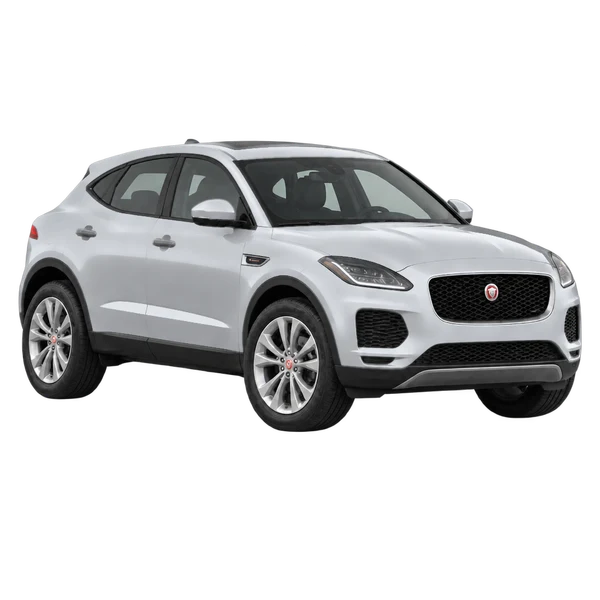 2021 Jaguar E-Pace in Silber, Ansicht: Dreiviertelansicht vorne (nach rechts)