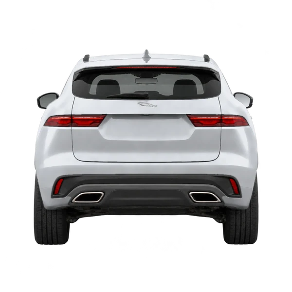 Jaguar F-Pace 2027 prata, vista traseira