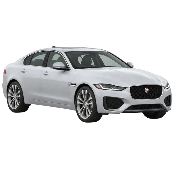 silver 2023 Jaguar XE front three-quarter (facing right) view
