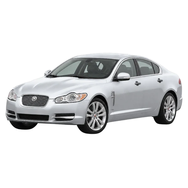 2013 Jaguar XF in Silber, Ansicht: Dreiviertelansicht vorne (nach links gerichtet)