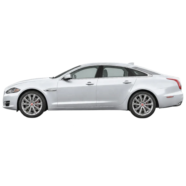 Jaguar XJ 2020 prata, vista lateral (voltada para a esquerda)