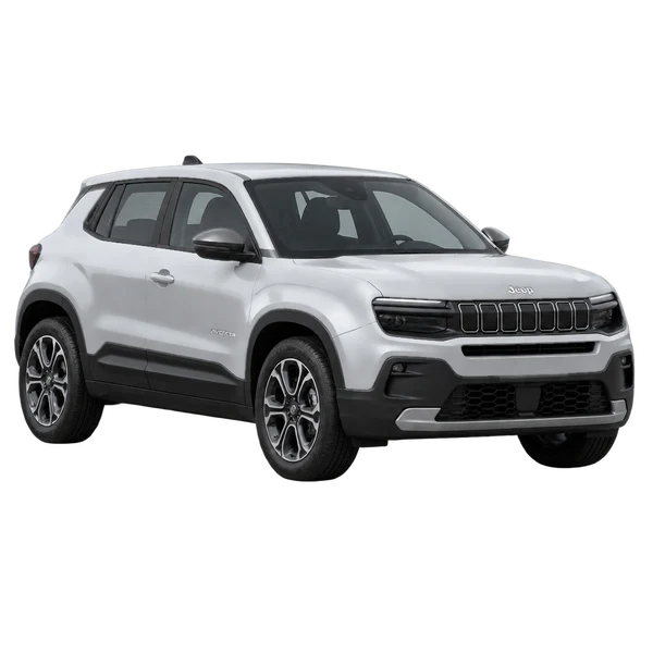 2023 Jeep Avenger in Silber, Ansicht: Dreiviertelansicht vorne (nach links gerichtet)