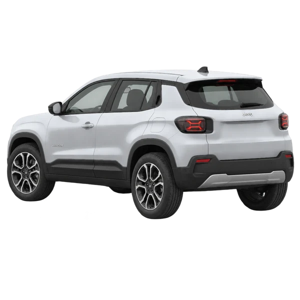 2024 Jeep Avenger in Silber, Ansicht: Dreiviertelansicht von hinten (nach links gerichtet)