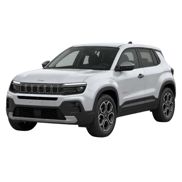 2025 Jeep Avenger in Silber, Ansicht: Dreiviertelansicht vorne (nach links gerichtet)