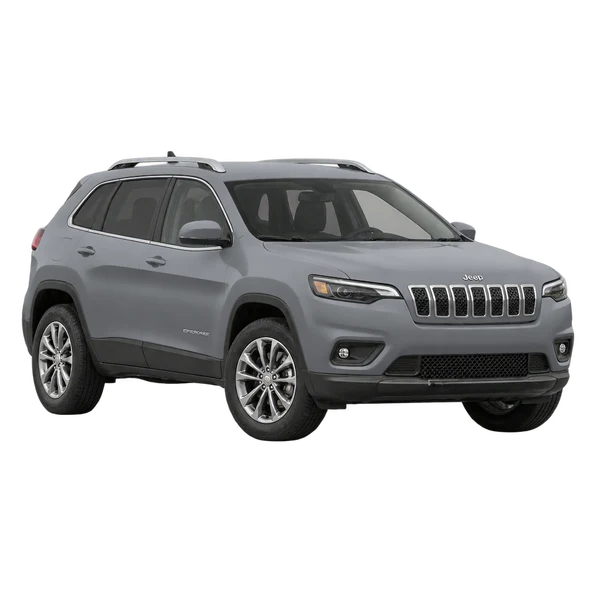 Jeep Cherokee 2019 en gris, vista frontal tres cuartos (hacia la izquierda)