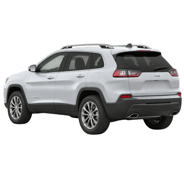 2021 Jeep Cherokee in Silber, Ansicht: Dreiviertelansicht von hinten (nach links gerichtet)