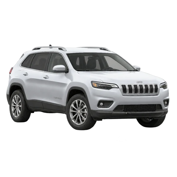 Jeep Cherokee 2022 prata, vista dianteira em três quartos (voltada para a esquerda)