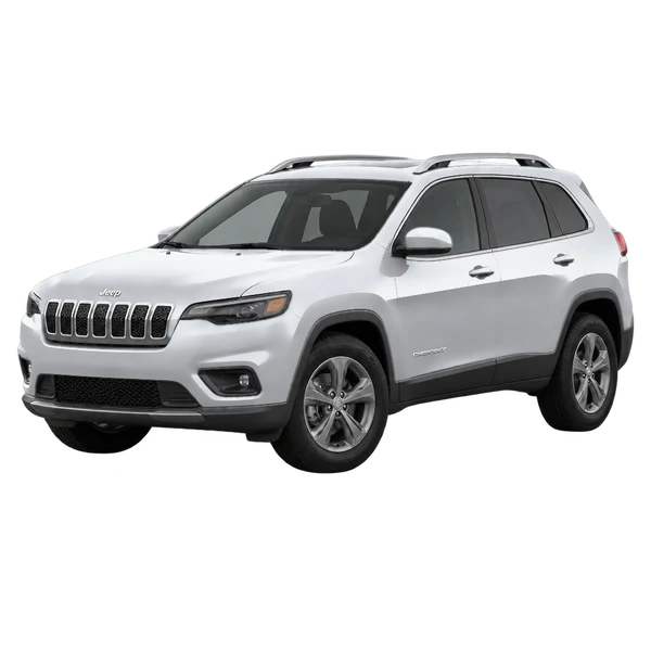 Jeep Cherokee 2024 en plateado, vista frontal tres cuartos (hacia la izquierda)