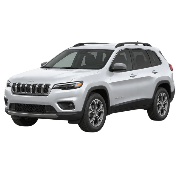 Jeep Cherokee 2025 en plateado, vista frontal tres cuartos (hacia la izquierda)