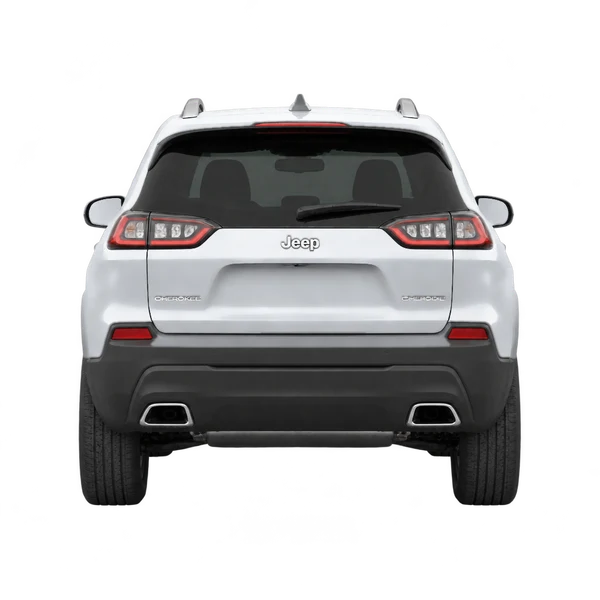 Jeep Cherokee 2026 en plateado, vista trasera