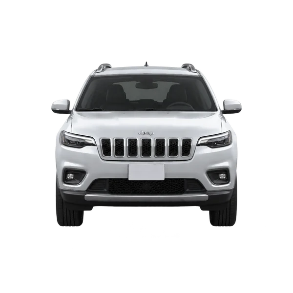 Jeep Cherokee 2027 باللون فضي، منظر أمامي