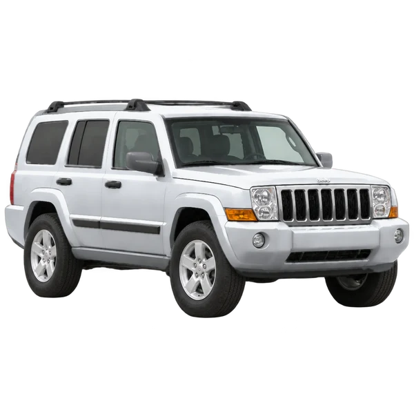 silver 2009 Jeep Commander front three-quarter (facing right) view