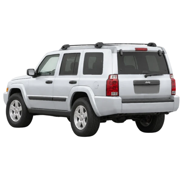 Jeep Commander 2010 prata, vista três quartos traseira (voltada para a esquerda)