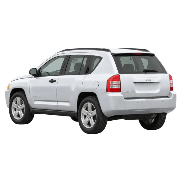 シルバーの2011 Jeep Compass（リア斜め（左向き）ビュー）