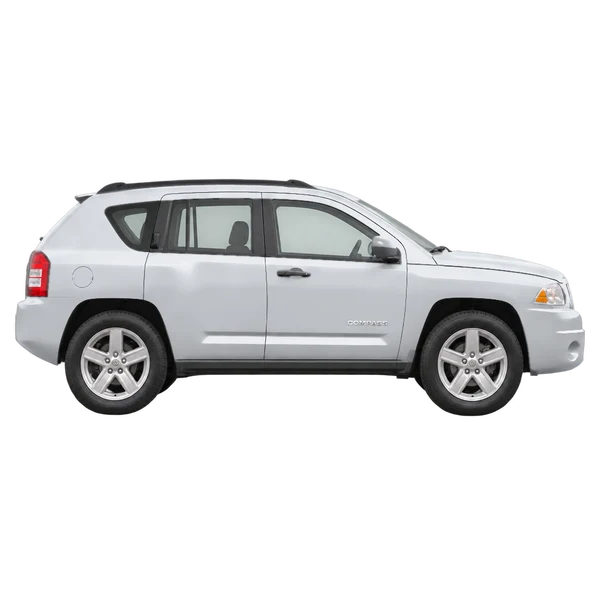 シルバーの2017 Jeep Compass（側面（右向き）ビュー）