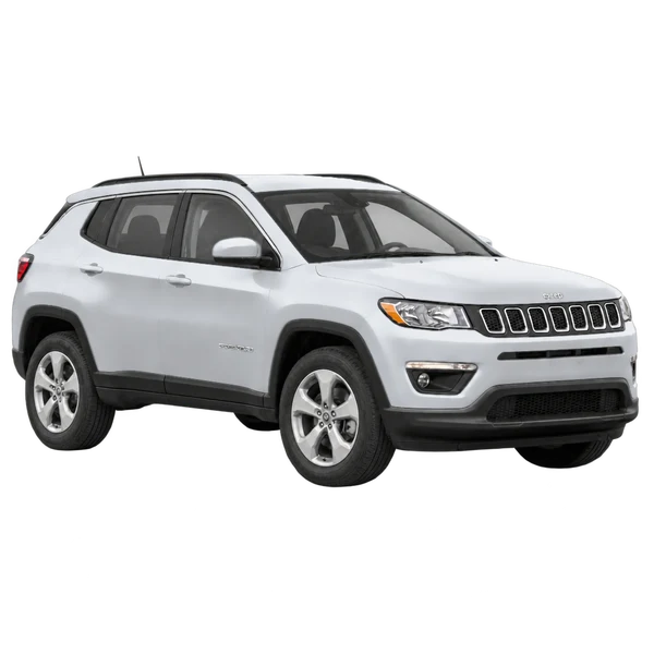 Jeep Compass 2021 باللون فضي، منظر زاوية ثلاثة أرباع أمامية (باتجاه اليمين)