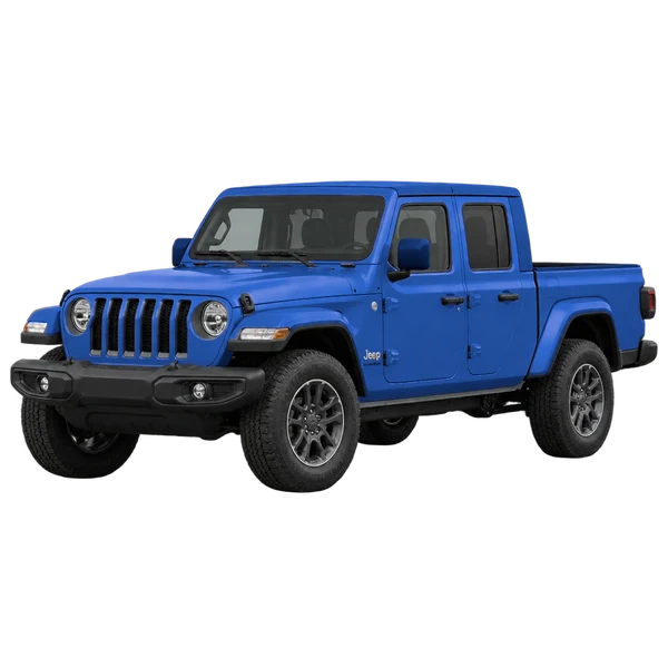 ブルーの2020 Jeep Gladiator(フロントスリークォーター(左向き)ビュー)