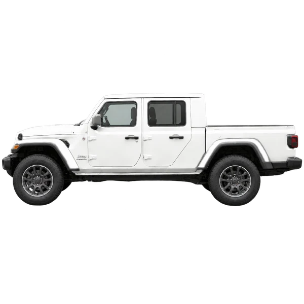 Jeep Gladiator 2021 branco, vista lateral (voltada para a esquerda)