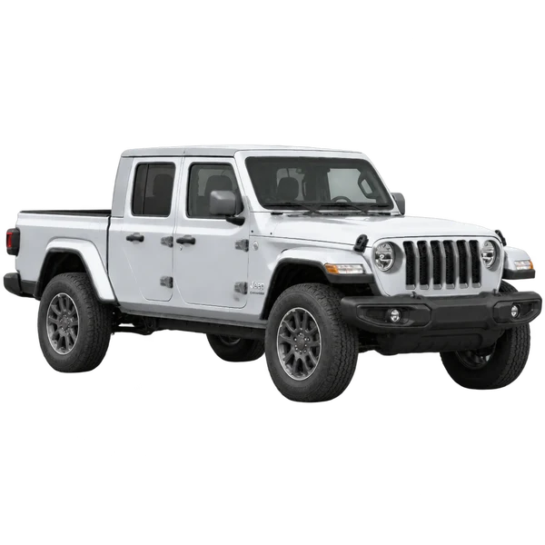 Jeep Gladiator 2026 argent, vue trois-quarts avant (orienté vers la droite)