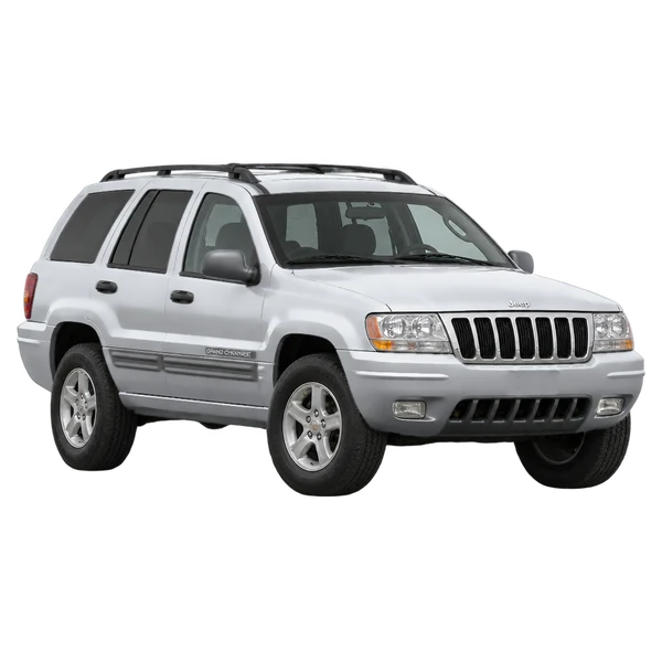 silver 1999 Jeep Grand Cherokee front three-quarter (facing left) view