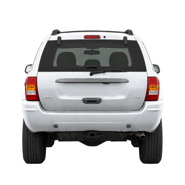 silver 1999 Jeep Grand Cherokee rear view
