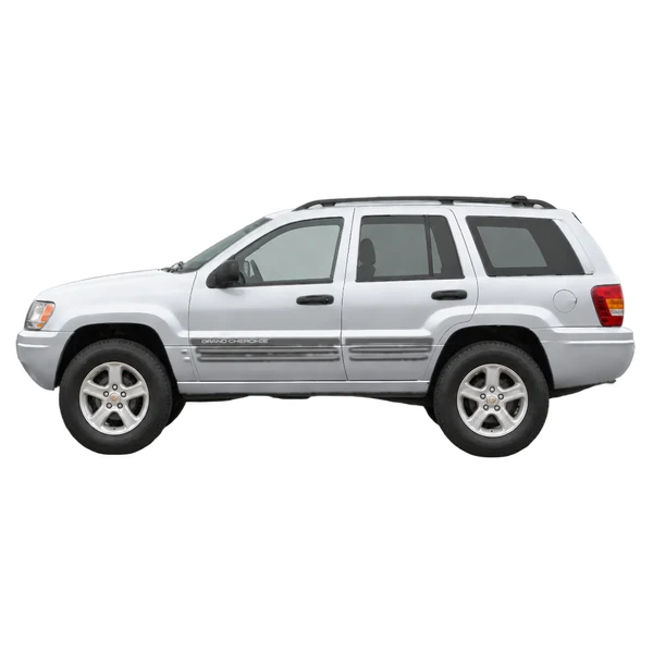 2003 Jeep Grand Cherokee in Silber, Ansicht: Seite (nach links gerichtet)