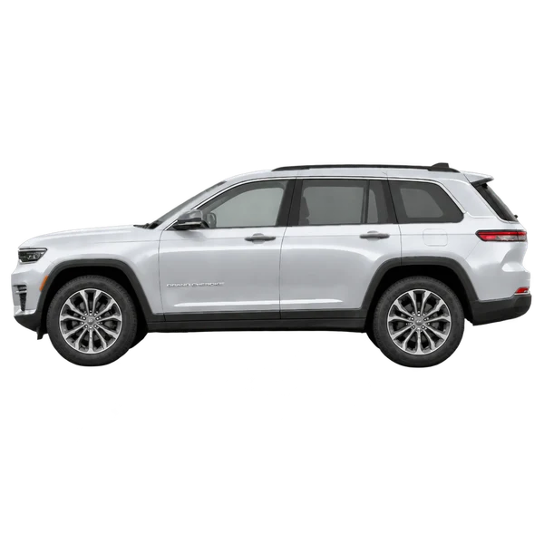 silver 2022 Jeep Grand Cherokee side (facing left) view