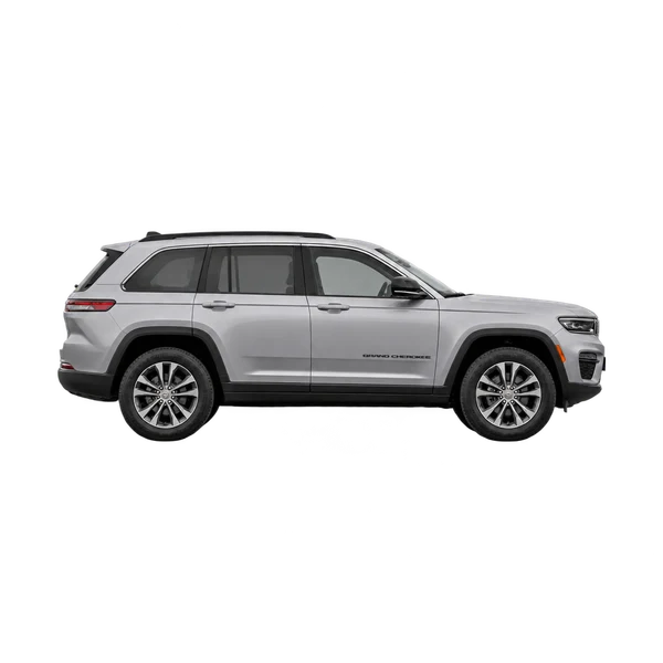silver 2022 Jeep Grand Cherokee side (facing right) view