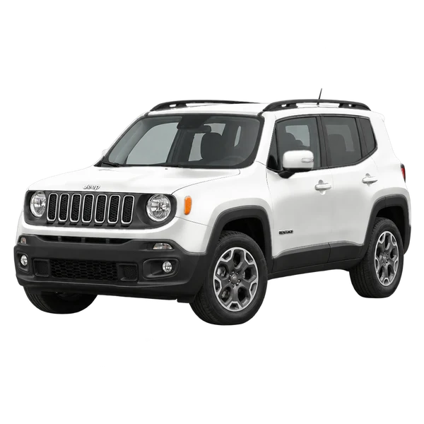 Jeep Renegade 2015 en blanco, vista frontal tres cuartos (hacia la izquierda)