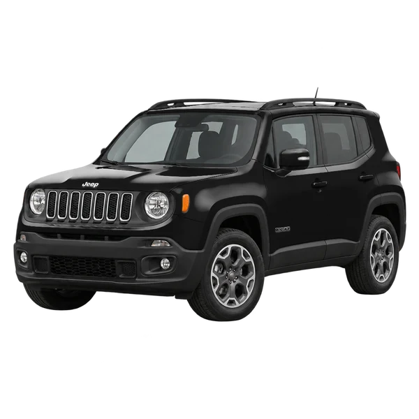 2016 Jeep Renegade in schwarz, Ansicht: Dreiviertelansicht vorne (nach links gerichtet)